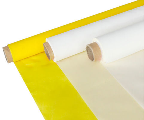 365 Mikron Putih Kuning Polyester Sablon Sutra Mesh 136cm