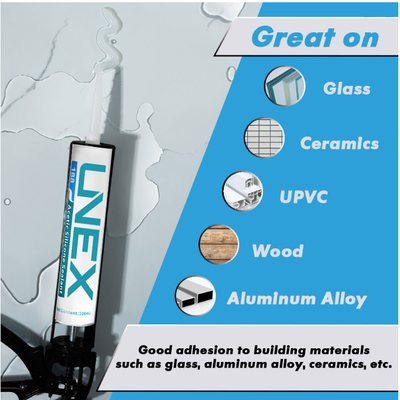 Transparan Tahan Air Acetic Curing Glass Silicone Sealant Untuk Atap Kaca